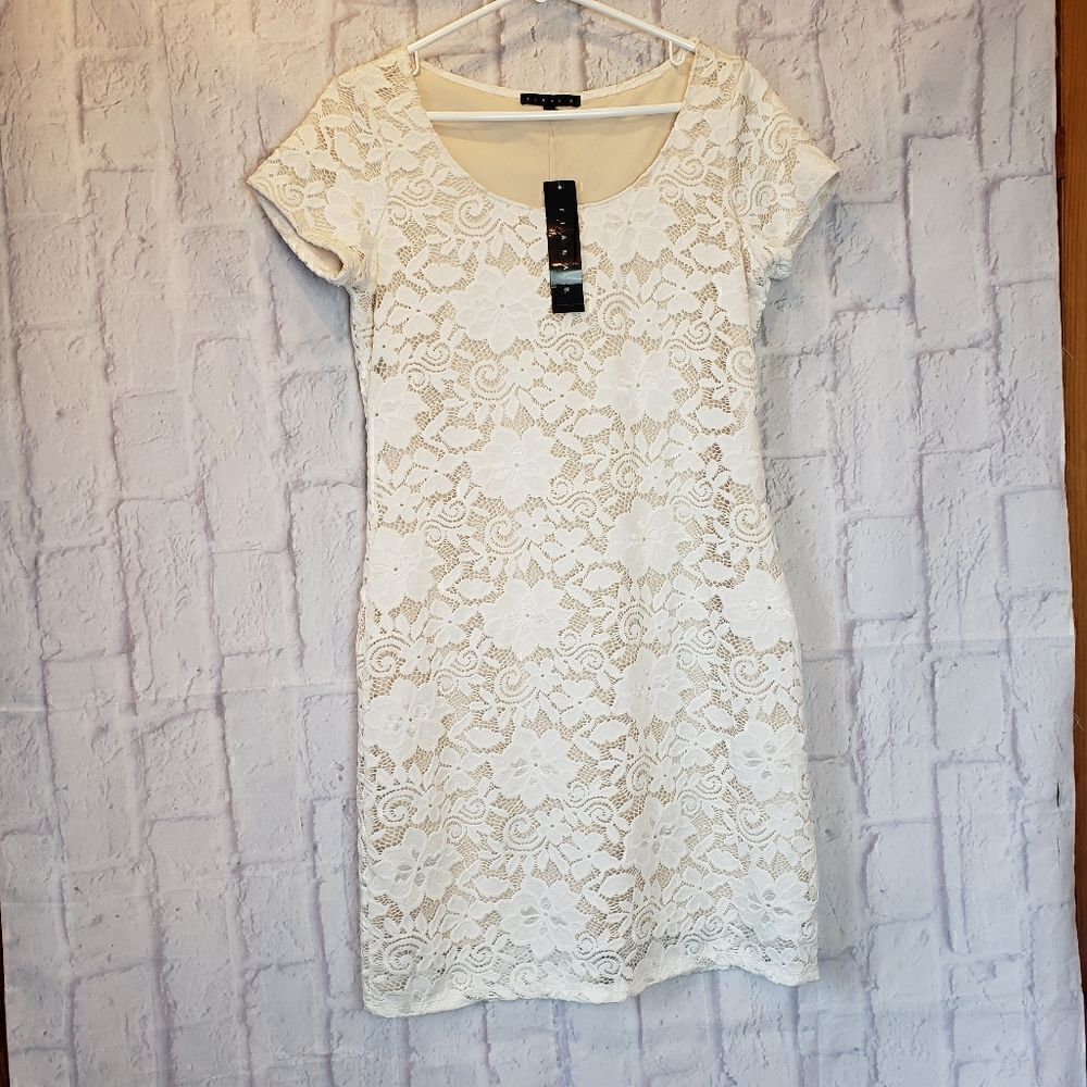 TIANA B. Lace Short-sleeve Sheath Dress Medium